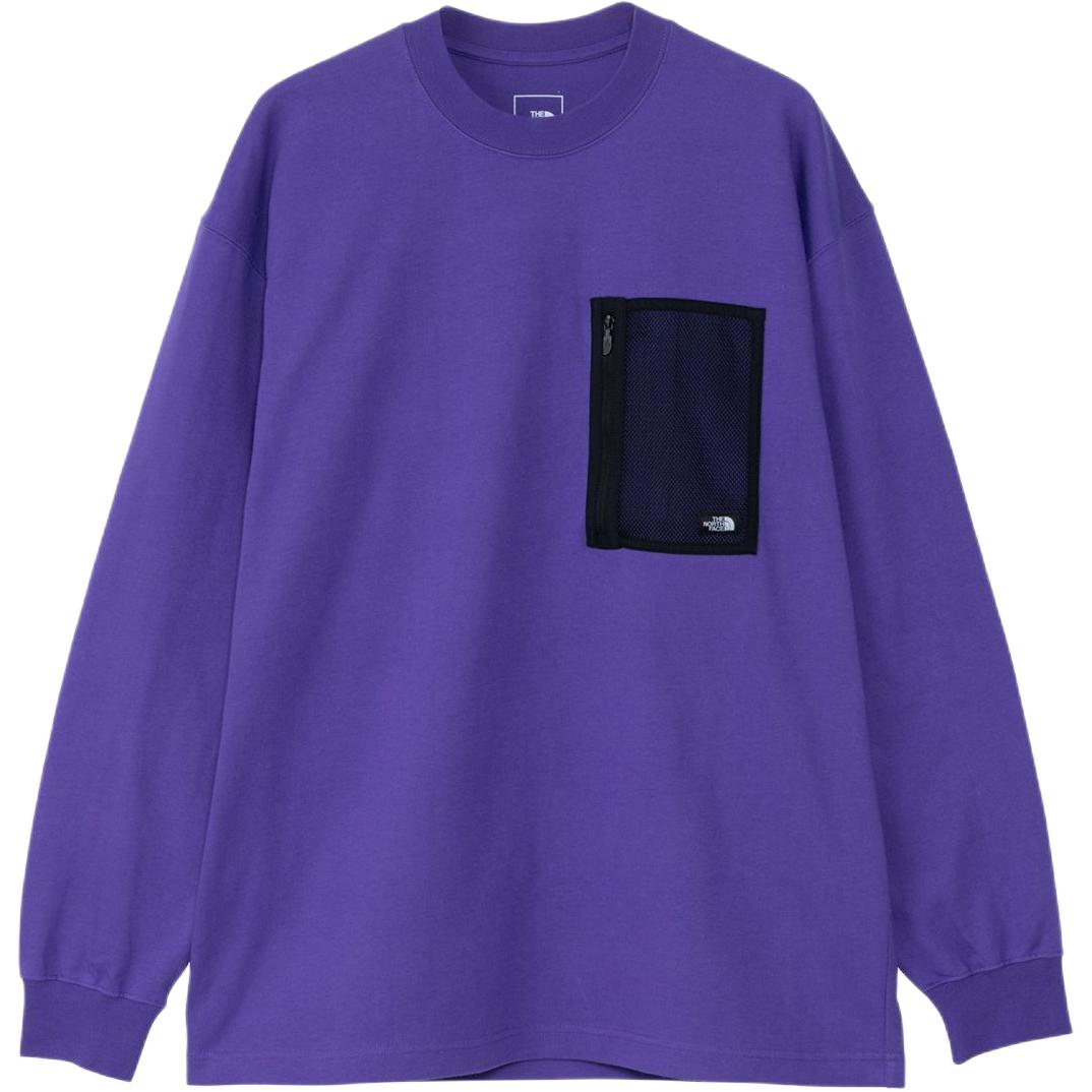 TNF Loose Fit Crewneck Pocket Sweatshirt Purple NT62330-TP
