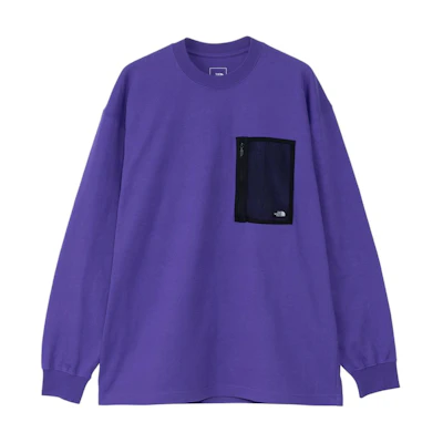 TNF Loose Fit Crewneck Pocket Sweatshirt Purple NT62330-TP