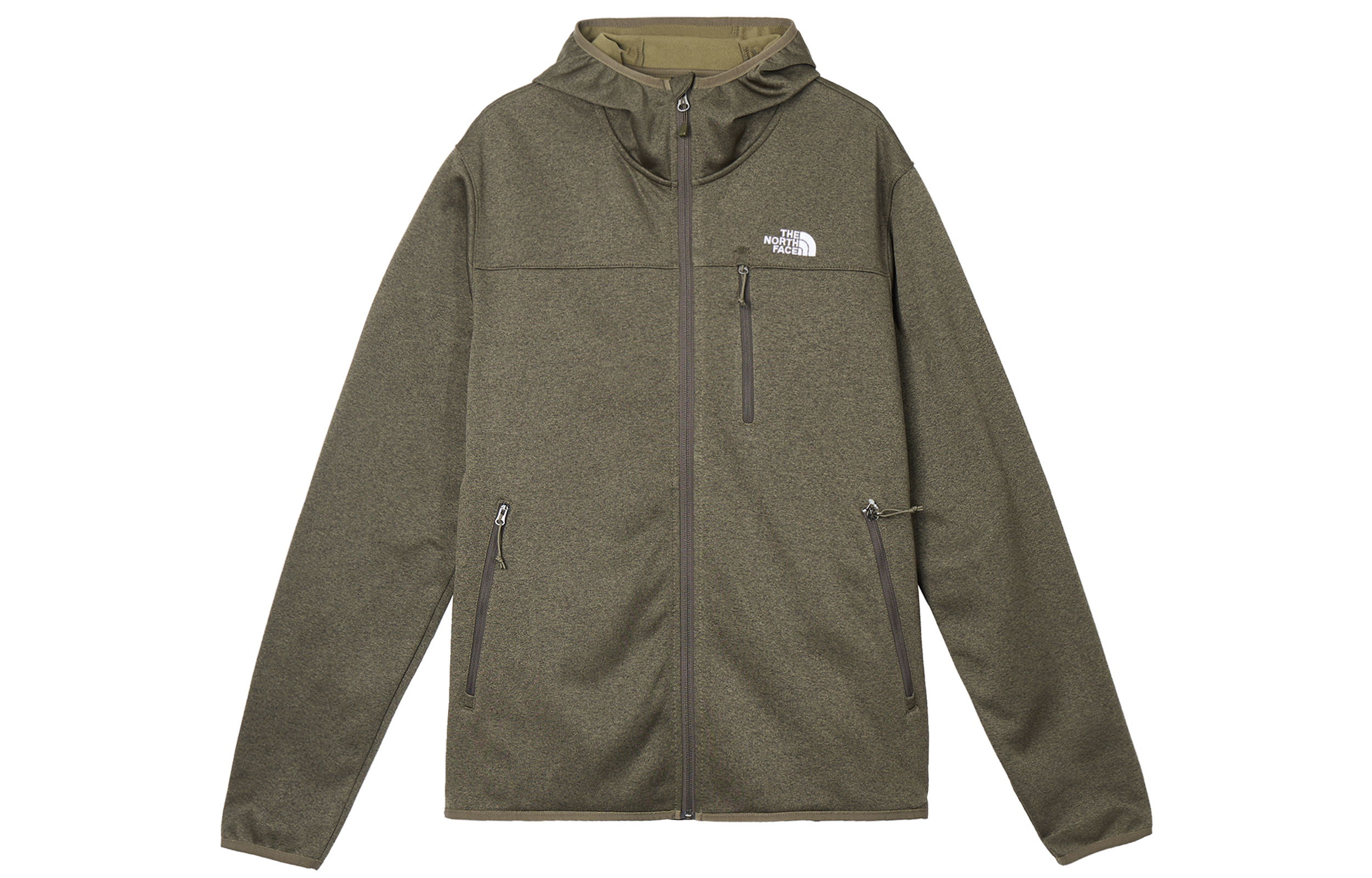 TNF M LIXUS 20 Olive Green Logo Zip-Up Hoodie Jacket NF0A35V1-JNT
