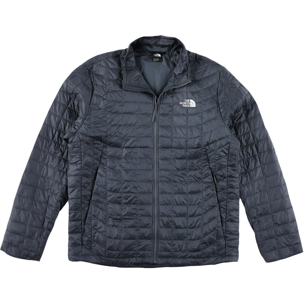 TNF M Thermoball Eco Jacket Men’s Dark Grey - Logo Stand Collar Coat NF0A4QSP-174