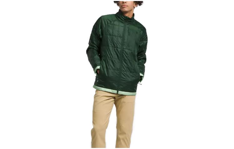 TNF Men’s Embossed Solid Color Stand Collar Jacket Green NF0A84HK-KOH