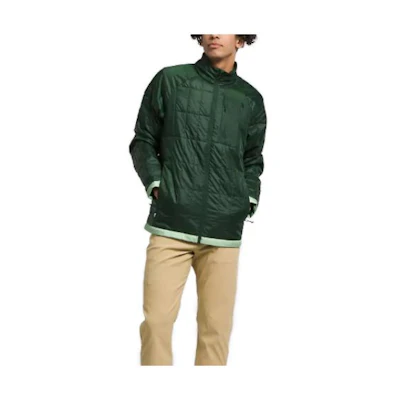 TNF Men’s Embossed Solid Color Stand Collar Jacket Green NF0A84HK-KOH