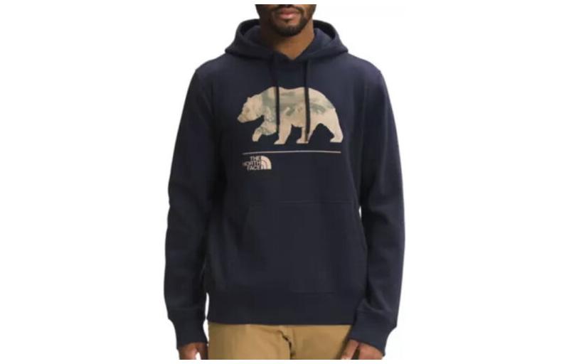 TNF Men’s Navy Animal Print Hoodie Vintage Style Pullover NF0A7R8J-2P3 圖 2