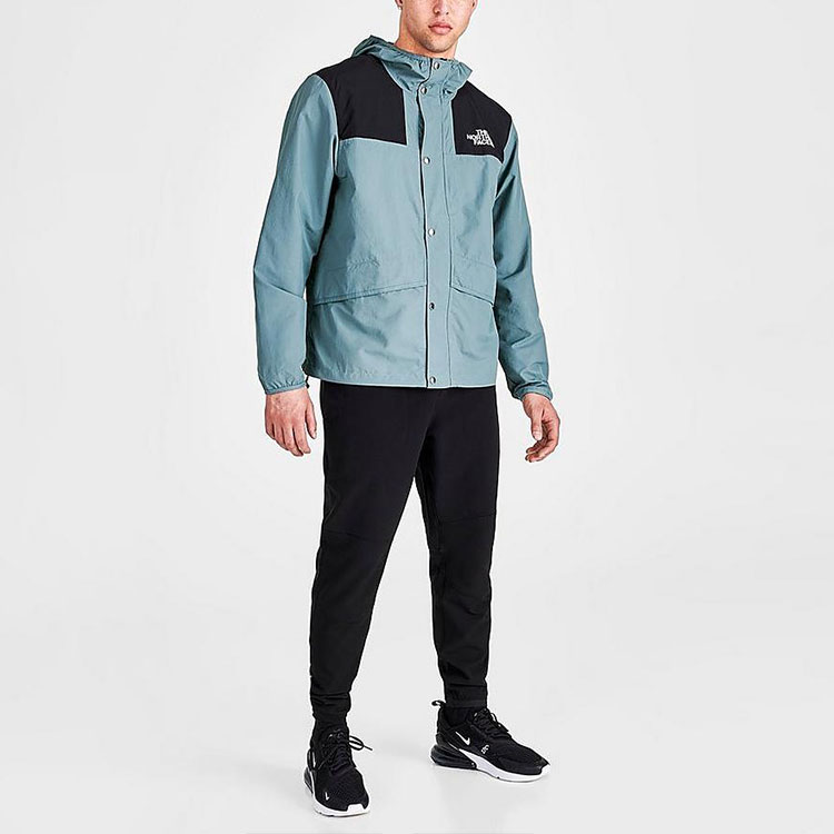 TNF Mens Logo Print Hooded Waterproof Jacket - Misty Blue NF0A5J4E-A9L 圖 4