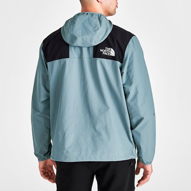 TNF Mens Logo Print Hooded Waterproof Jacket - Misty Blue NF0A5J4E-A9L 圖 6