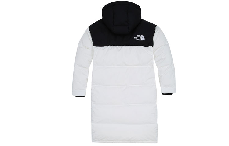 Lookbook ザ・ノース・フェイス カップル用 ホワイト ミドル丈 フード付きダウンジャケット NC1DI60K