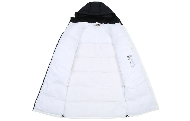 Shop ザ・ノース・フェイス カップル用 ホワイト ミドル丈 フード付きダウンジャケット NC1DI60K