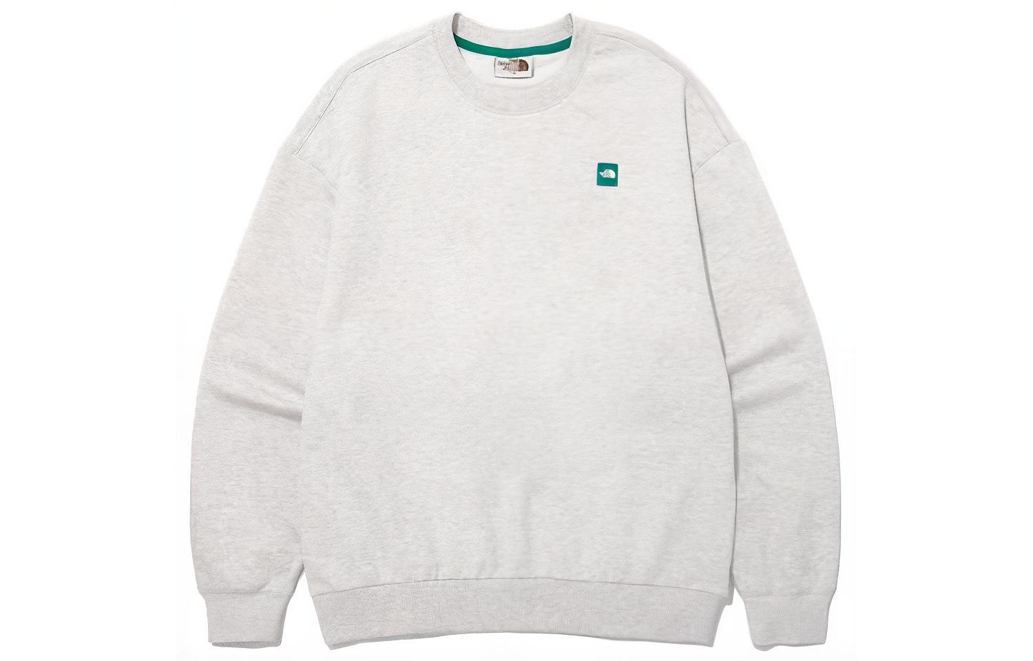 TNF Mini Logo Crewneck Sweatshirt Oatmeal Long Sleeve Relaxed Fit NM5MP07K