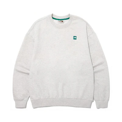 TNF Mini Logo Crewneck Sweatshirt Oatmeal Long Sleeve Relaxed Fit NM5MP07K
