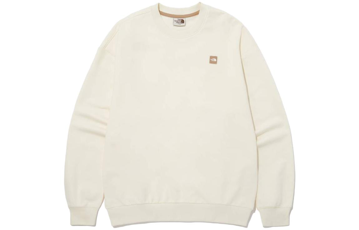 TNF Mini Logo Crewneck Sweatshirt Unisex Cream Color Long Sleeve Casual NM5MP07M