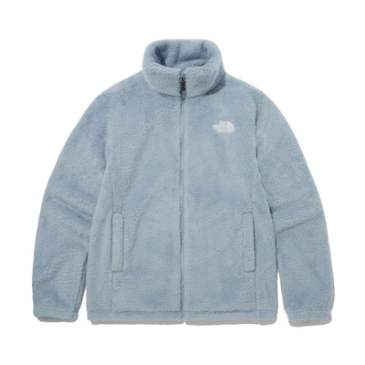TNF Misty Blue Fleece Zip-Up Jacket with Logo - Unisex NJ4FP57M