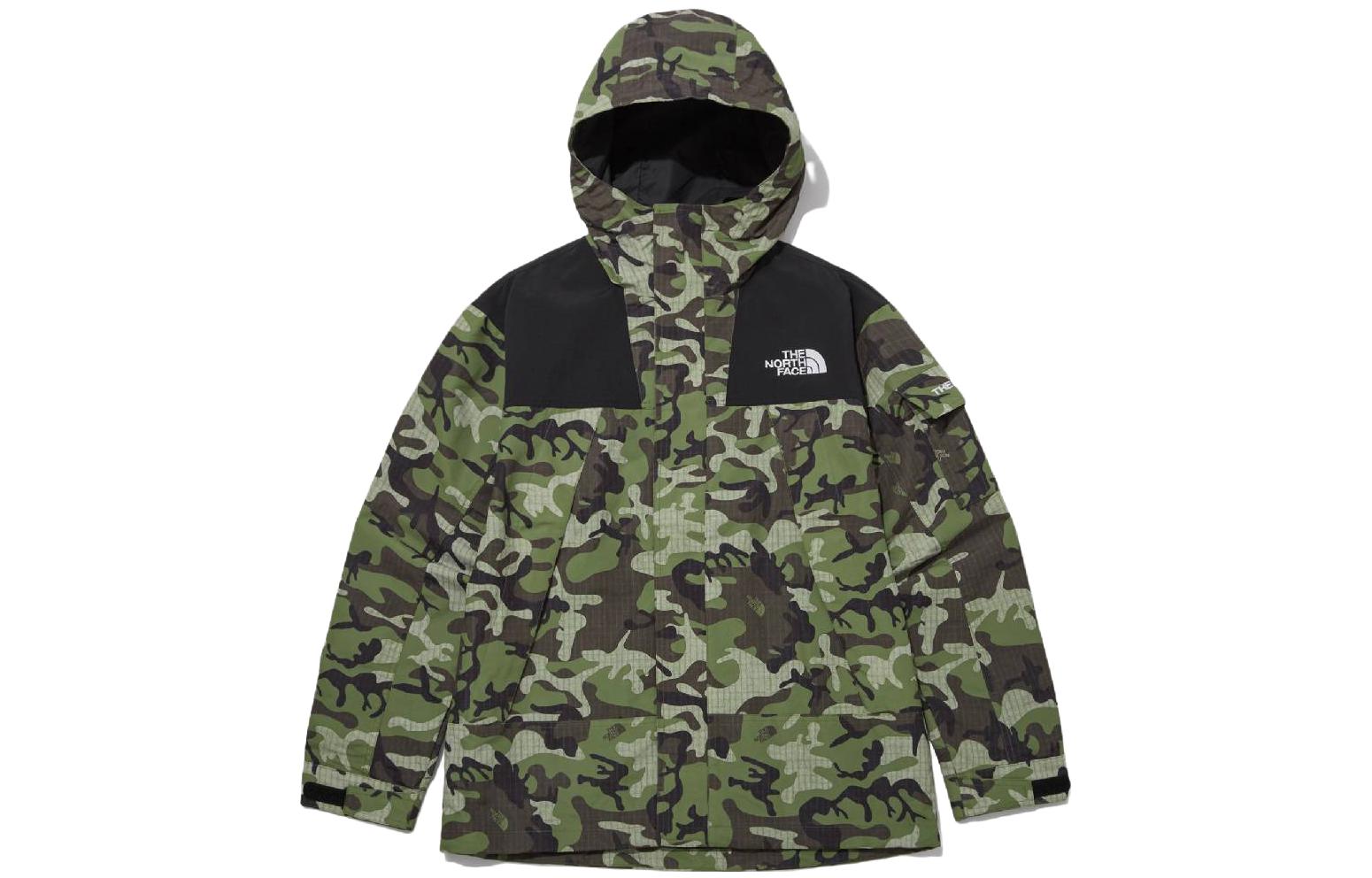 TNF Mountain Camo Colorblock Hooded Jacket Green - NJ3BP51A