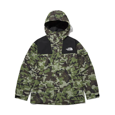 TNF Mountain Camo Colorblock Hooded Jacket Green - NJ3BP51A