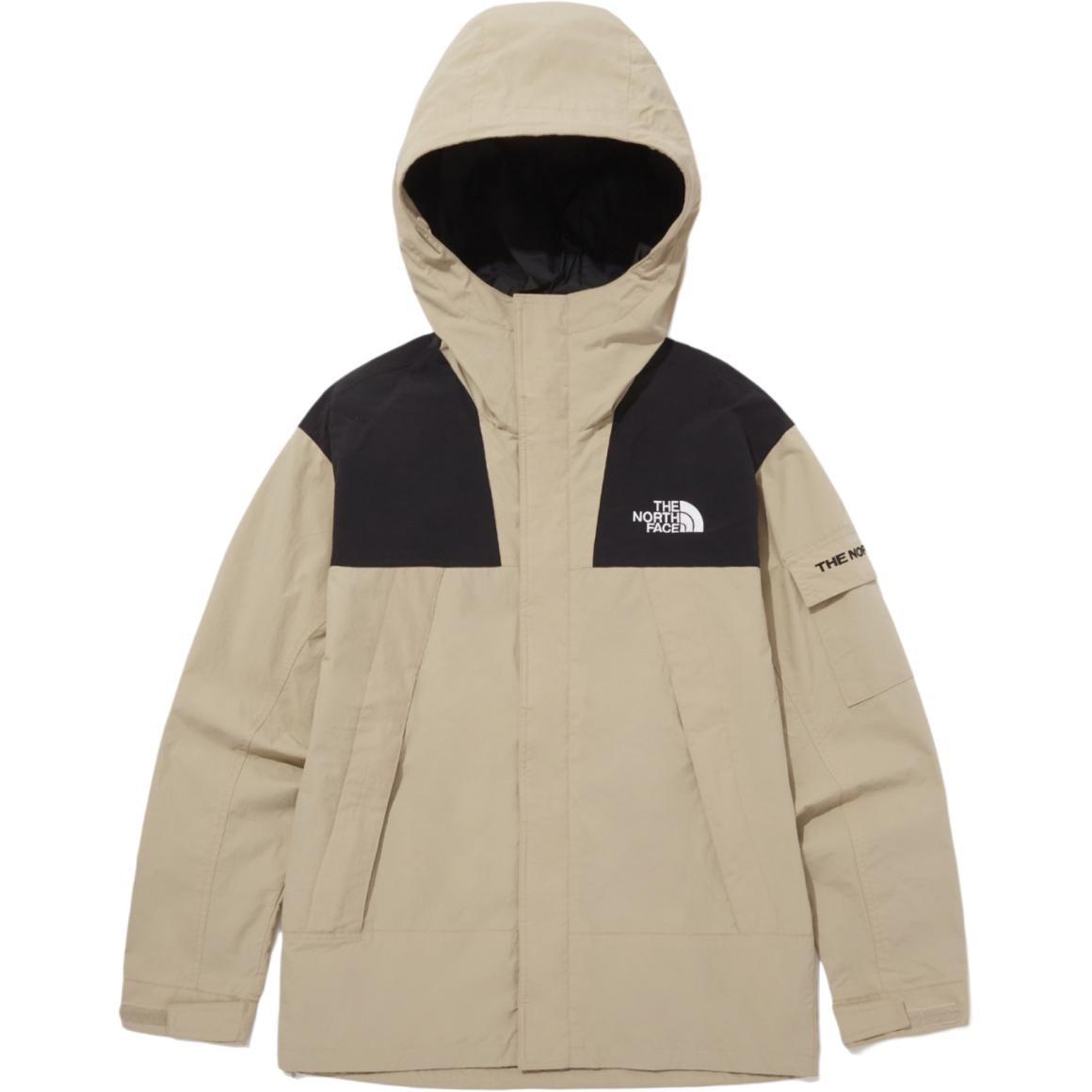 TNF Mountain Colorblock Logo Hoodie Full-Zip Jacket Beige NJ3BQ50C 圖 2