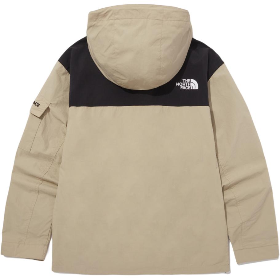 TNF Mountain Colorblock Logo Hoodie Full-Zip Jacket Beige NJ3BQ50C 圖 3
