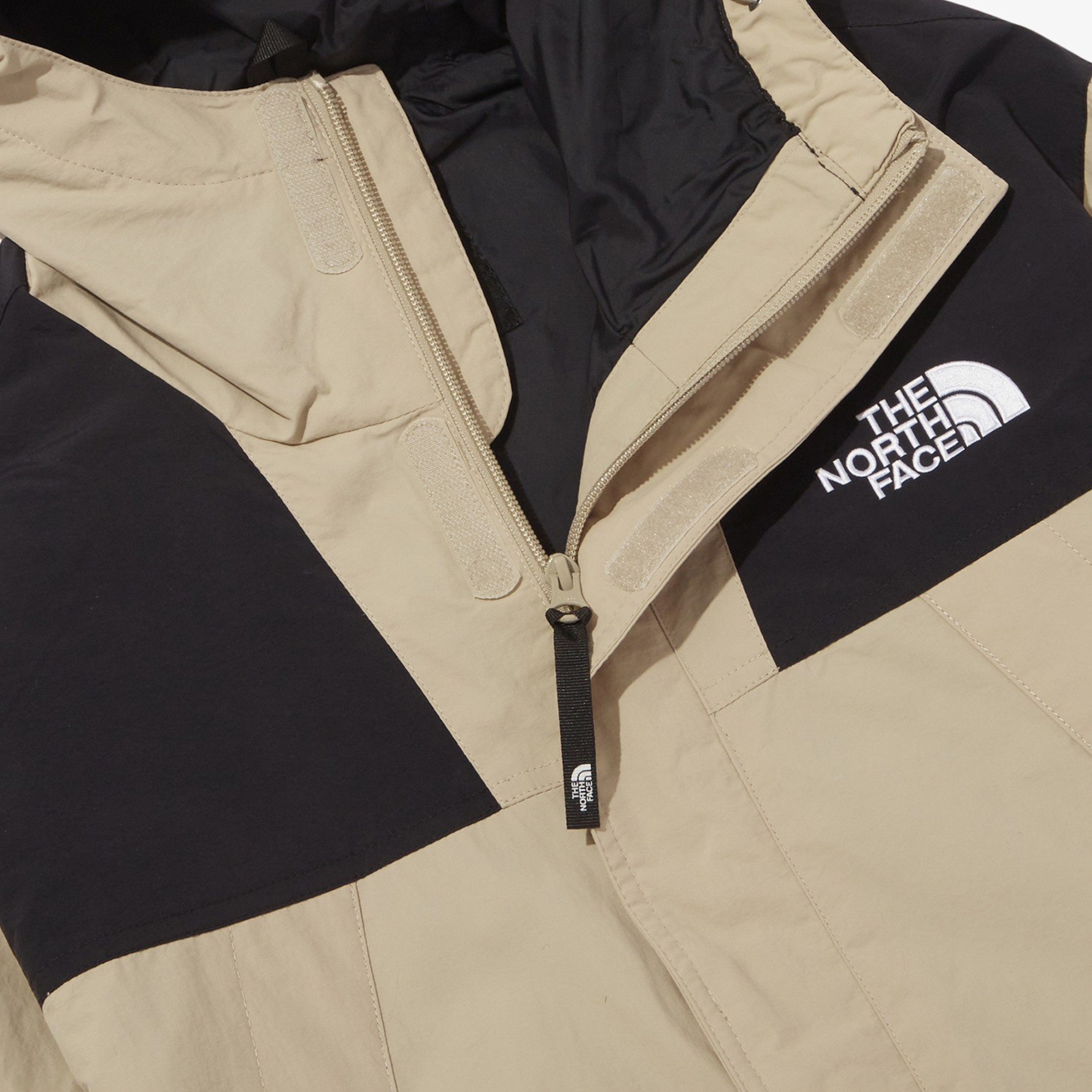 TNF Mountain Colorblock Logo Hoodie Full-Zip Jacket Beige NJ3BQ50C 圖 5