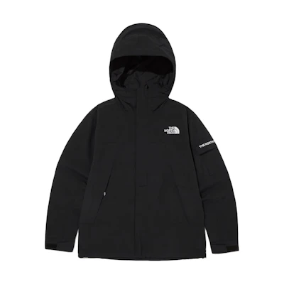 TNF Mountain Logo Embroidered Zip Hoodie Jacket Black NJ3BQ50A