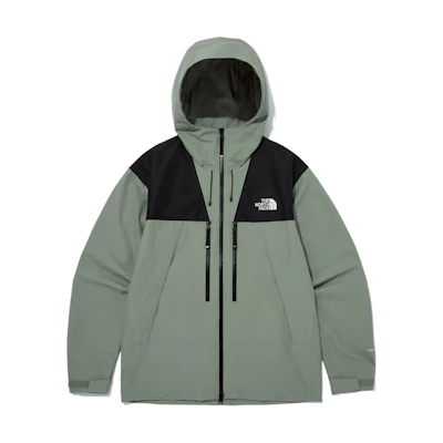 TNF Mountain Logo Olive Green Hooded Jacket Unisex NJ2HQ01A