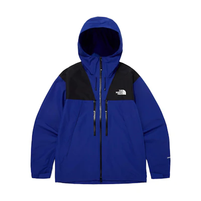 TNF Mountain Peak Logo Embroidered Zip Hoodie Jacket Deep Blue NJ2HQ01D