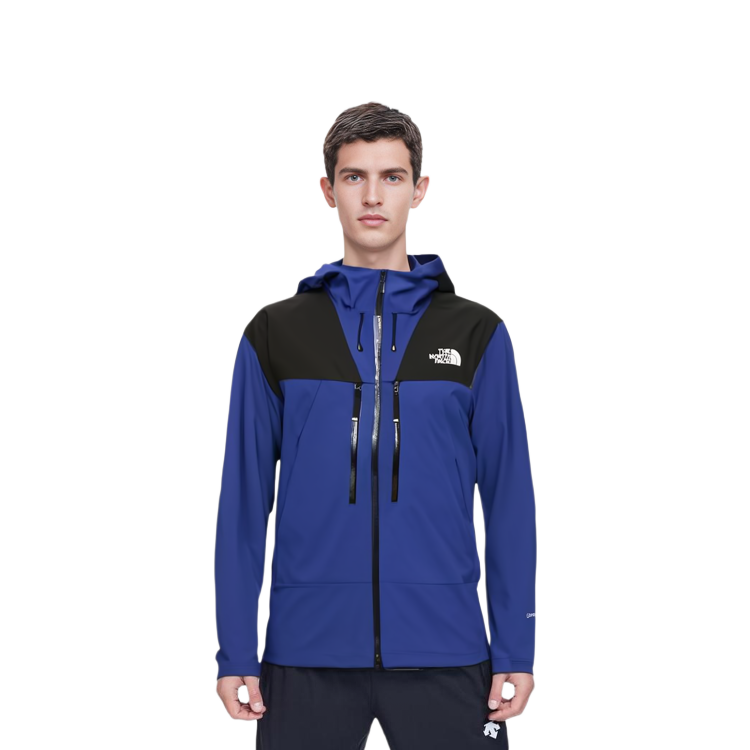 TNF Mountain Peak Logo Embroidered Zip Hoodie Jacket Deep Blue NJ2HQ01D 圖 5