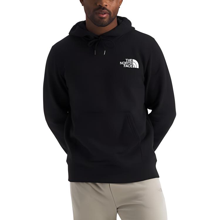 TNF Mountain Peaks Black Hoodie Pullover with Logo Print NF0A8CQV-JK3