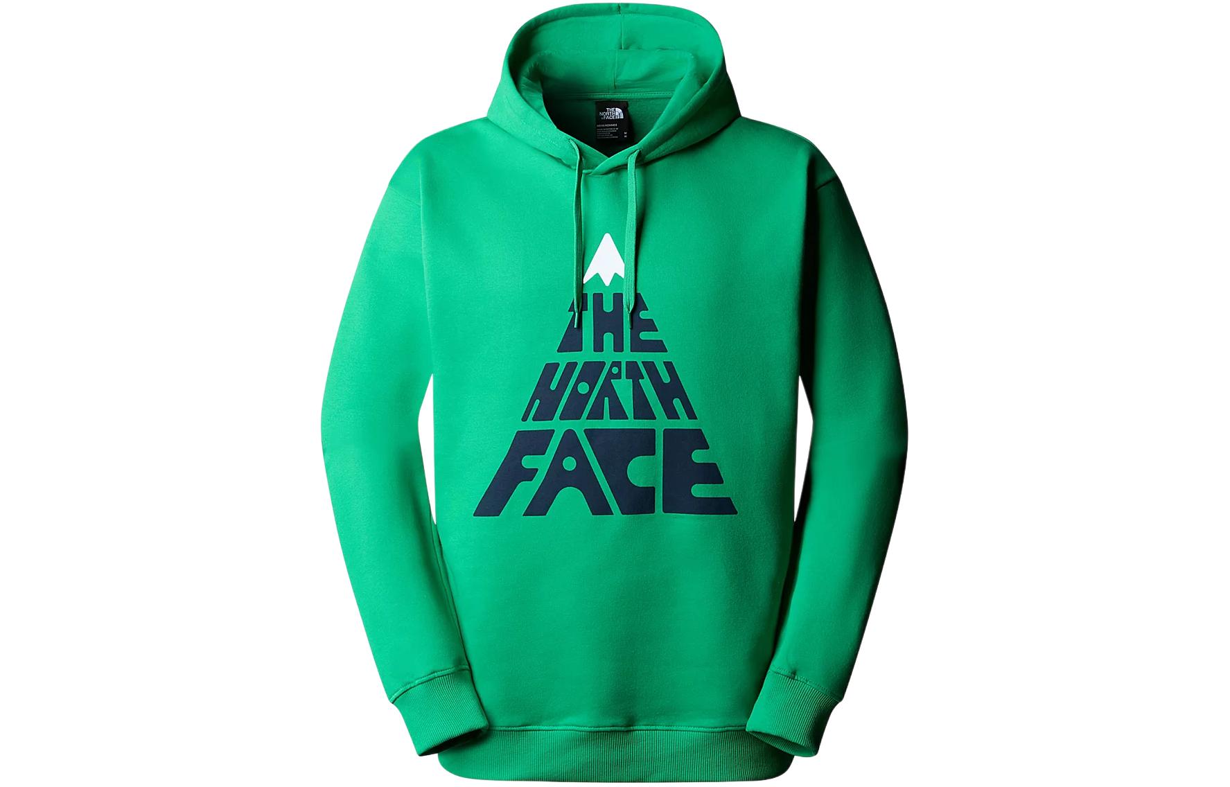 TNF Mountain Play Hoodie Green Pullover for Men with Letter Print NF0A87EJ-PO8