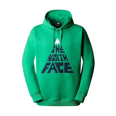 TNF Mountain Play Hoodie Green Pullover for Men with Letter Print NF0A87EJ-PO8