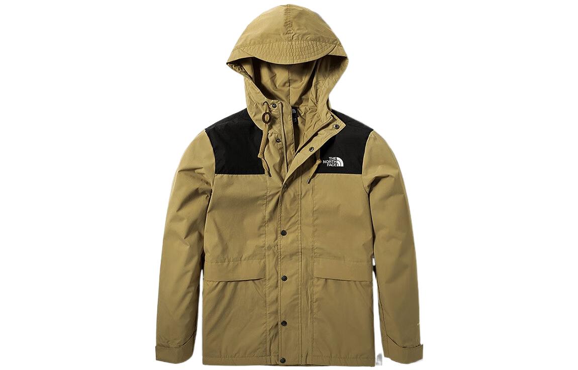 TNF Mountain Solid Color Logo Hoodie Zip Jacket Khaki NF0A81NO-PLX