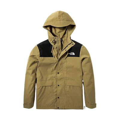 TNF Mountain Solid Color Logo Hoodie Zip Jacket Khaki NF0A81NO-PLX