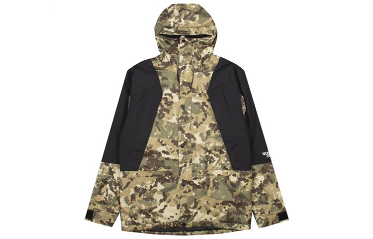 TNF Mountain Windbreaker Jacket Olive Green Camo NF0A3XY5-SX1
