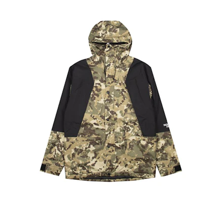 TNF Mountain Windbreaker Jacket Olive Green Camo NF0A3XY5-SX1