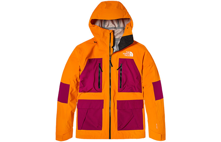 TNF Multi-Pocket Colorblock Orange Waterproof Hooded Jacket NF0A5ABZ-1K7