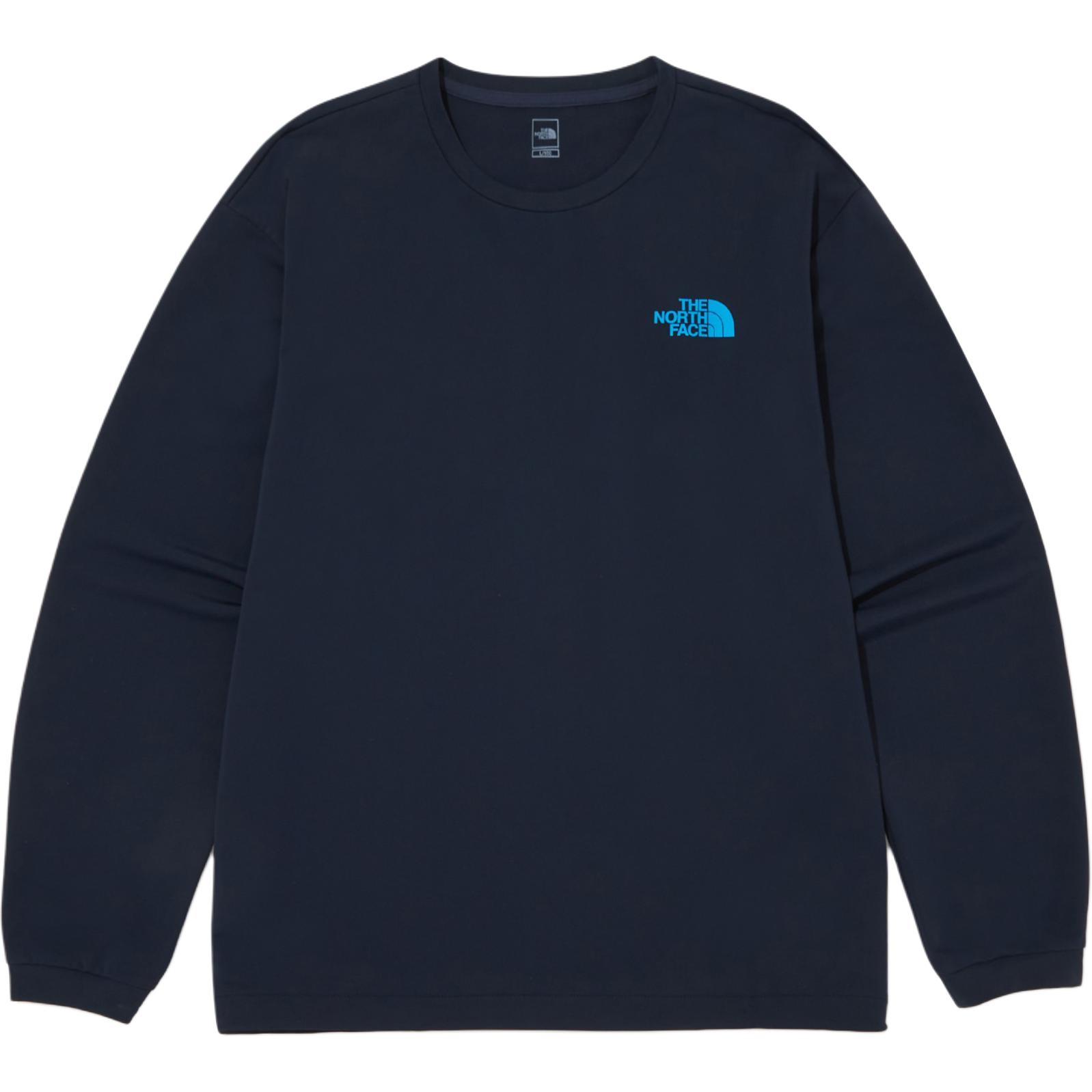 TNF Navy Blue Crewneck Logo Print Pullover Sweatshirt NM5MQ18C