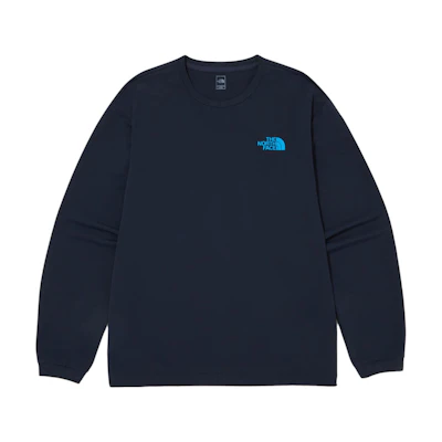 TNF Navy Blue Crewneck Logo Print Pullover Sweatshirt NM5MQ18C