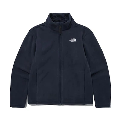TNF Navy Blue Fleece Jacket with Full Zipper and Stand Collar NJ4FP60B