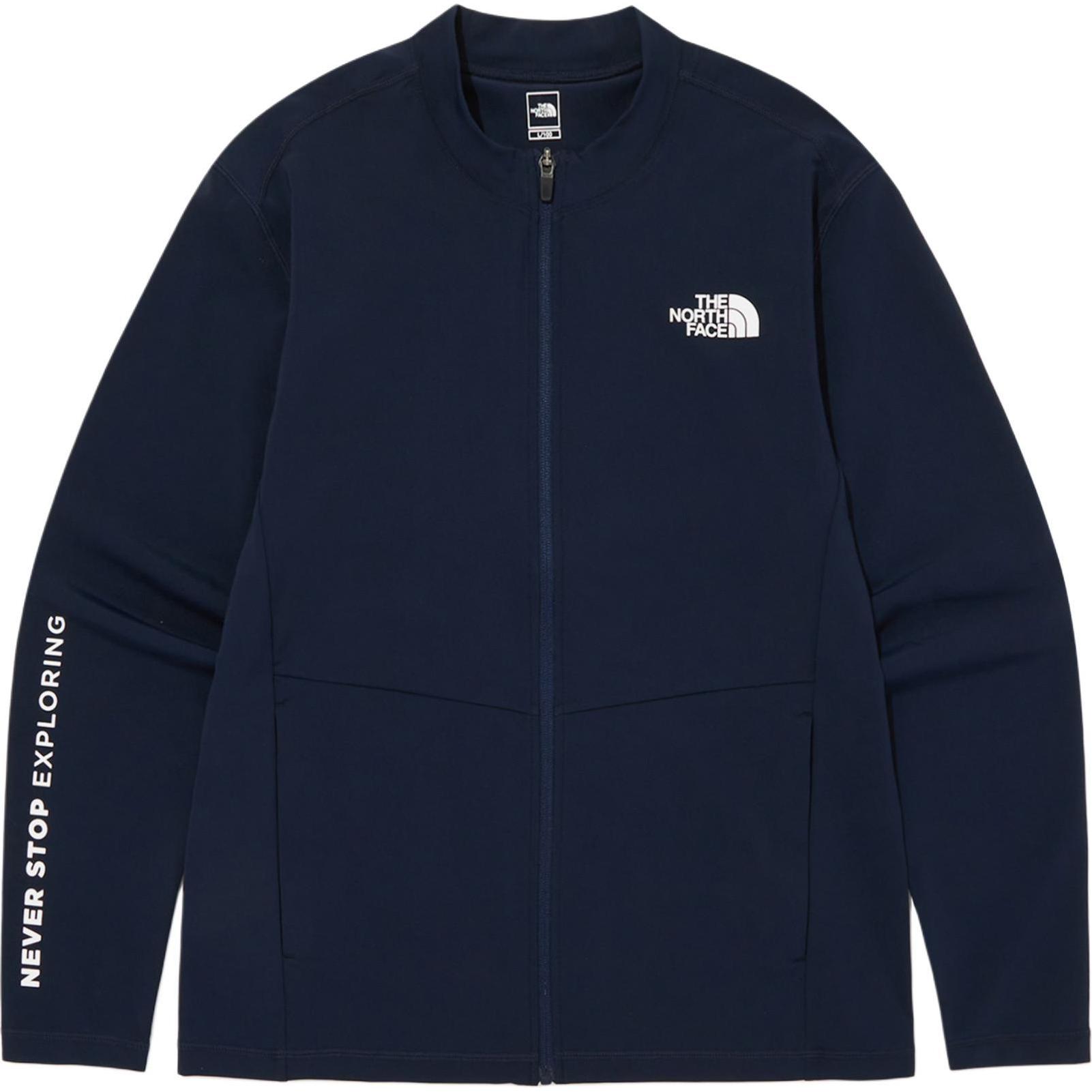 TNF Navy Blue Logo Print Zip-Up Long Sleeve Jacket NJ5JQ18B