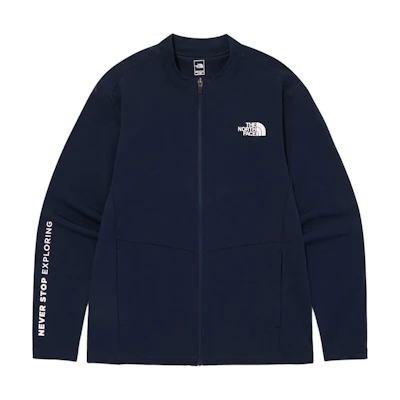 TNF Navy Blue Logo Print Zip-Up Long Sleeve Jacket NJ5JQ18B