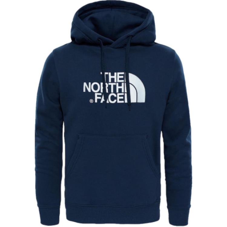 TNF Navy Blue Pullover Hoodie with Drawstring and Lettering NF00AHJY-M6S