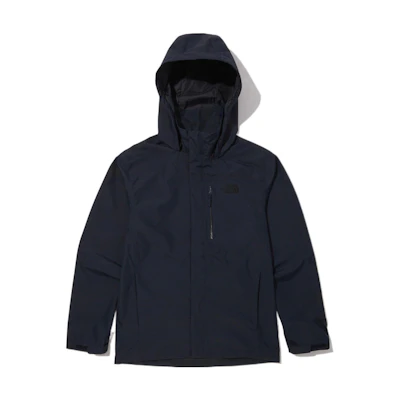 TNF Navy Blue Solid Logo Embroidered Hoodie Jacket NJ2HN52B