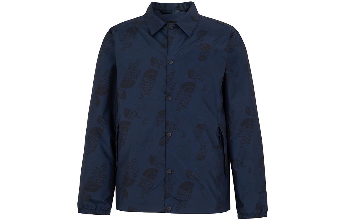 The North Face Navy Logo Button-Up Shirt Jacket - Fall Collection NF0A7QTN-8Q4