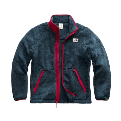 TNF Navy Logo Fleece Outdoor Jacket with Stand-Up Collar NF0A3YRT-RGJ