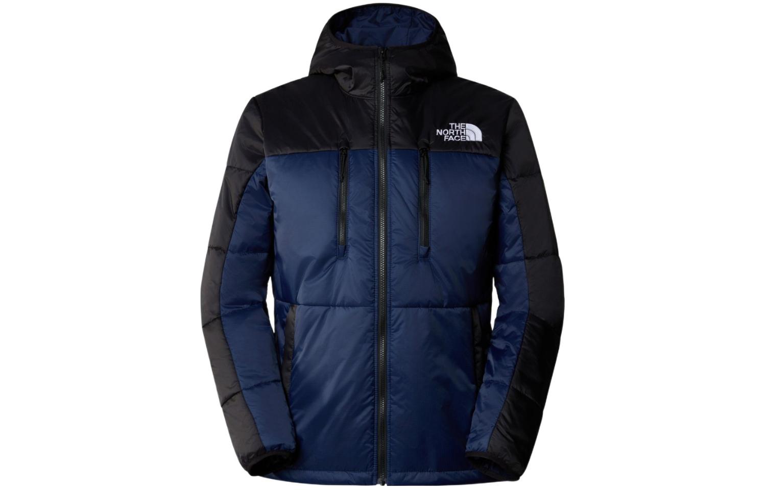 TNF Navy Logo Print Padded Hooded Jacket with Multiple Zippers NF0A7WZX92A
