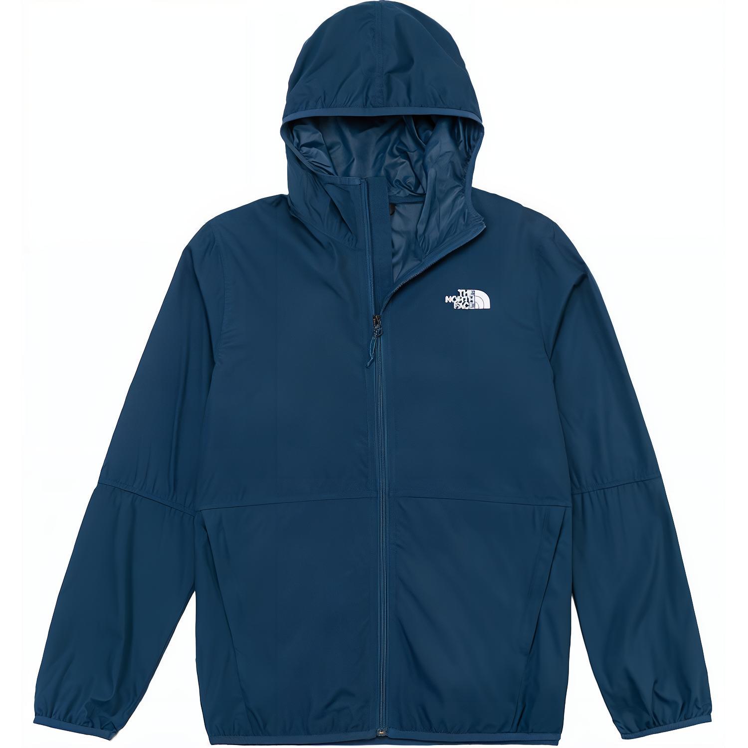 TNF Navy Outdoor Hoodie Jacket with Logo Print and Zipper Design NF0A4NEF-HDC
