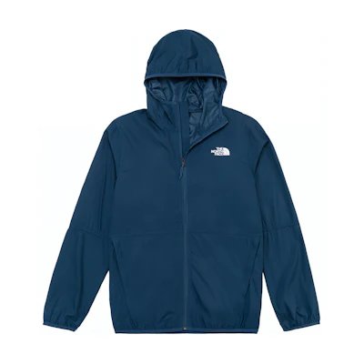 TNF Navy Outdoor Hoodie Jacket with Logo Print and Zipper Design NF0A4NEF-HDC
