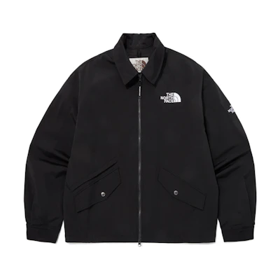 TNF Neilton Black Unisex Logo Print Zip-Up Collared Jacket NJ3BQ03K