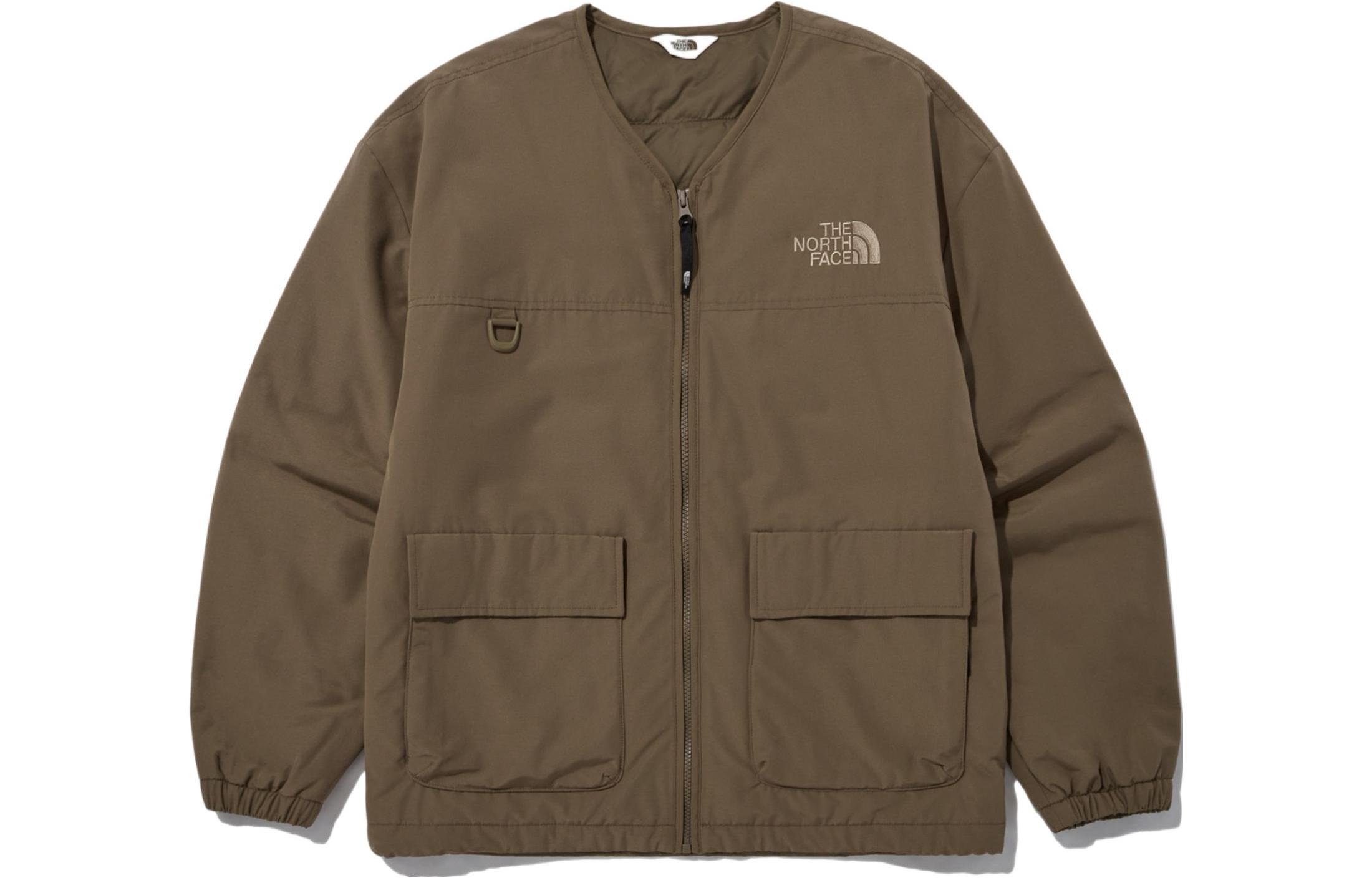 TNF Neilton FW22 Embroidered Zip Jacket Khaki Brown Unisex Workwear NJ3NN55L