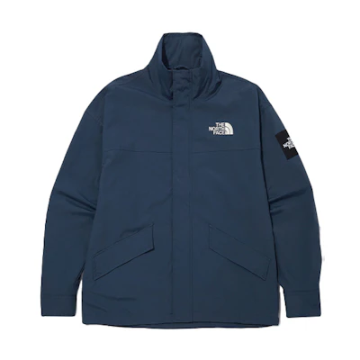TNF Neilton Jacket Blue Logo Embroidered Stand Collar NJ3BN03L