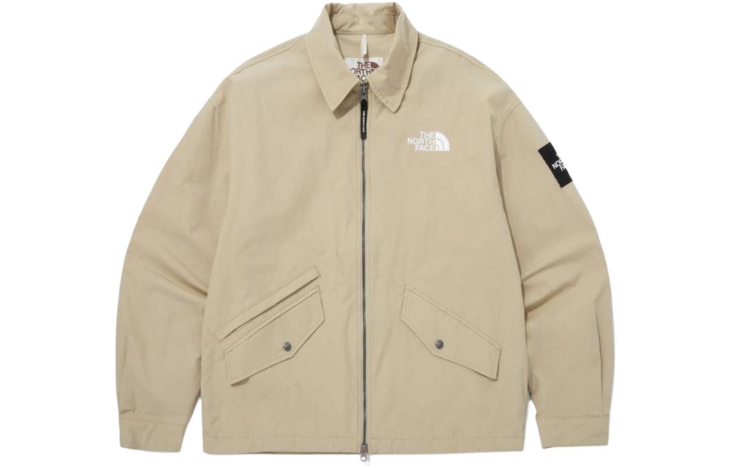 TNF Neilton Logo Patch Polo Jacket, Unisex Khaki NJ3BQ03J