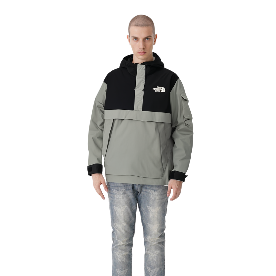 Shop The North Face New Dalton Anorak Colorblock Logo Hoodie Jacket Men Dark Gray NA3BN00M