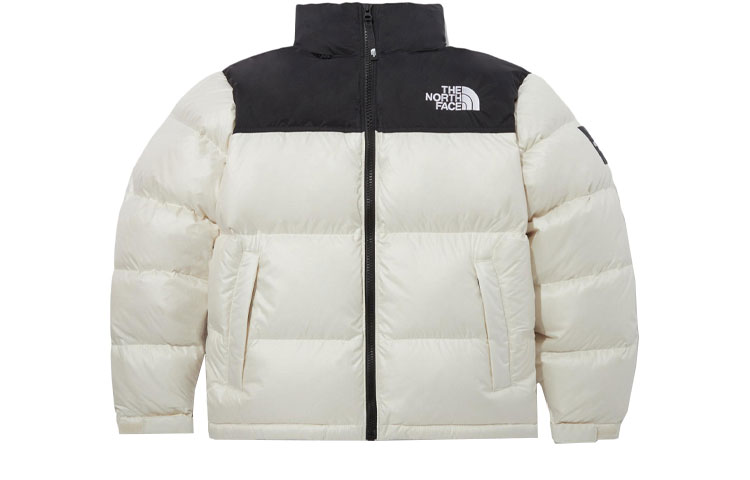 The North Face Novelty Nuptse Embroidered Logo Colorblock Coat Beige NJ1DP62L
